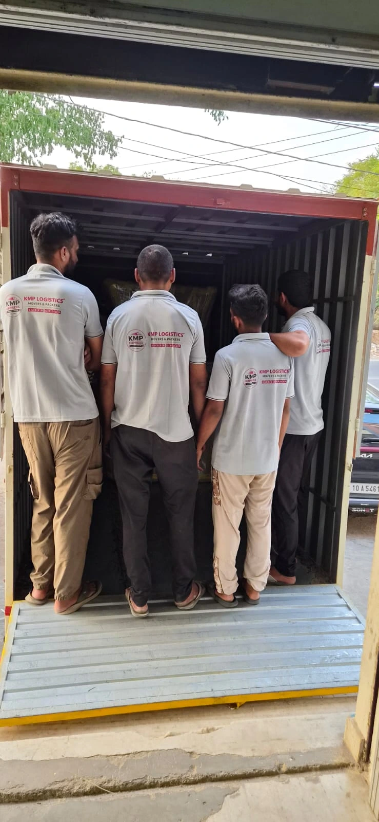 KMP Logistics Packers and Movers Team Loading Goods in Kokapet